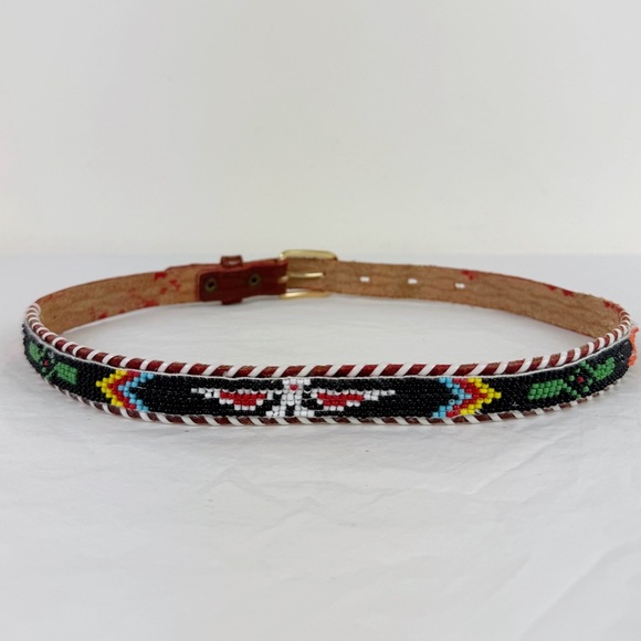 Hat Band Or Kids Belt Beaded/ Leather - Picture 3 of 10